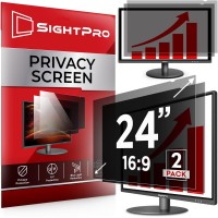 24 Inch 16:9 Computer Privacy Screen Filter for Monitor Privacy Shield and Anti-Glare Protector 2 Pack